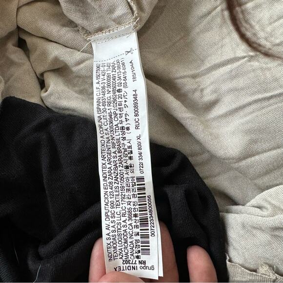 Zara Oversized Contrast Long Sleeve Distressed Top Size XL - Picture 3 of 8